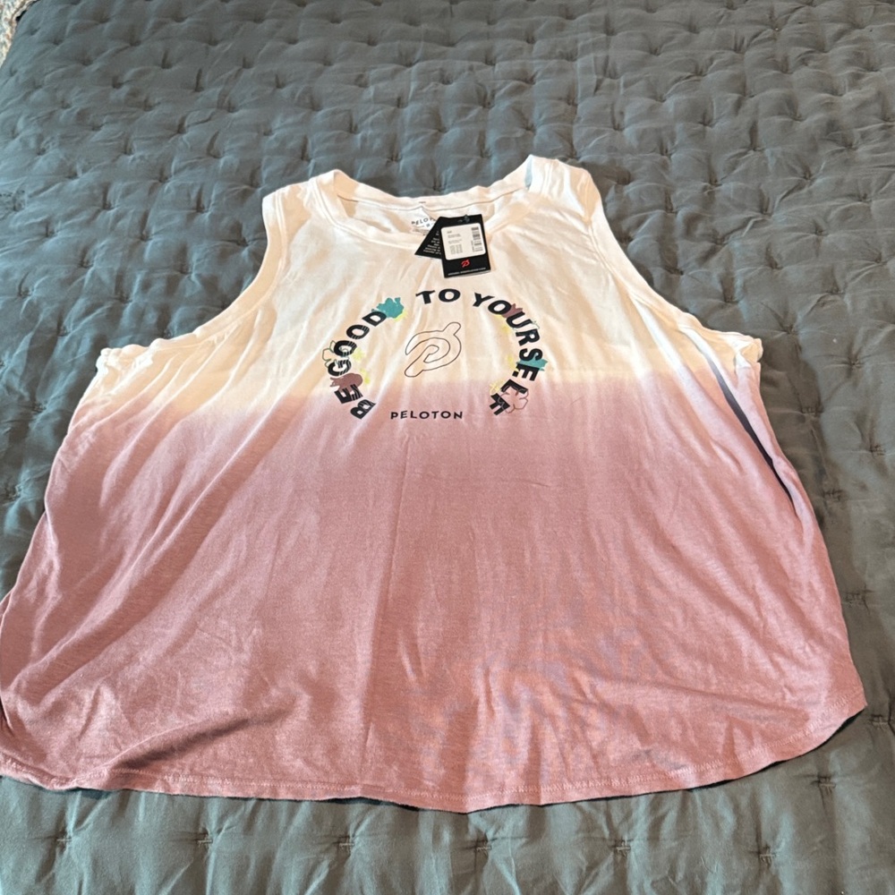 Peloton Women's Gradient Purple and White Muscle Tee